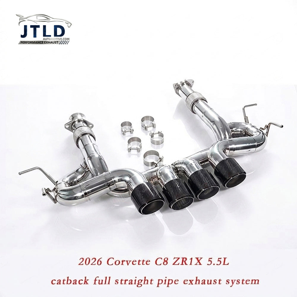 Quad Carbon Tip Bypass Catback Exhaust for 2026 Chevy Corvette C8 ZR1 5.5L V8