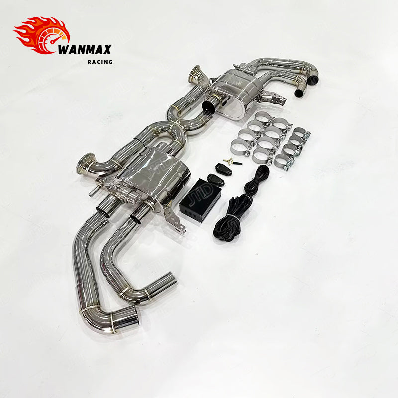 In Stock Mirror Polished SS304 Catback Exhaust System for Audi R8 Gen 2 V10 5.2L 2017-2019 Vacuum Valved
