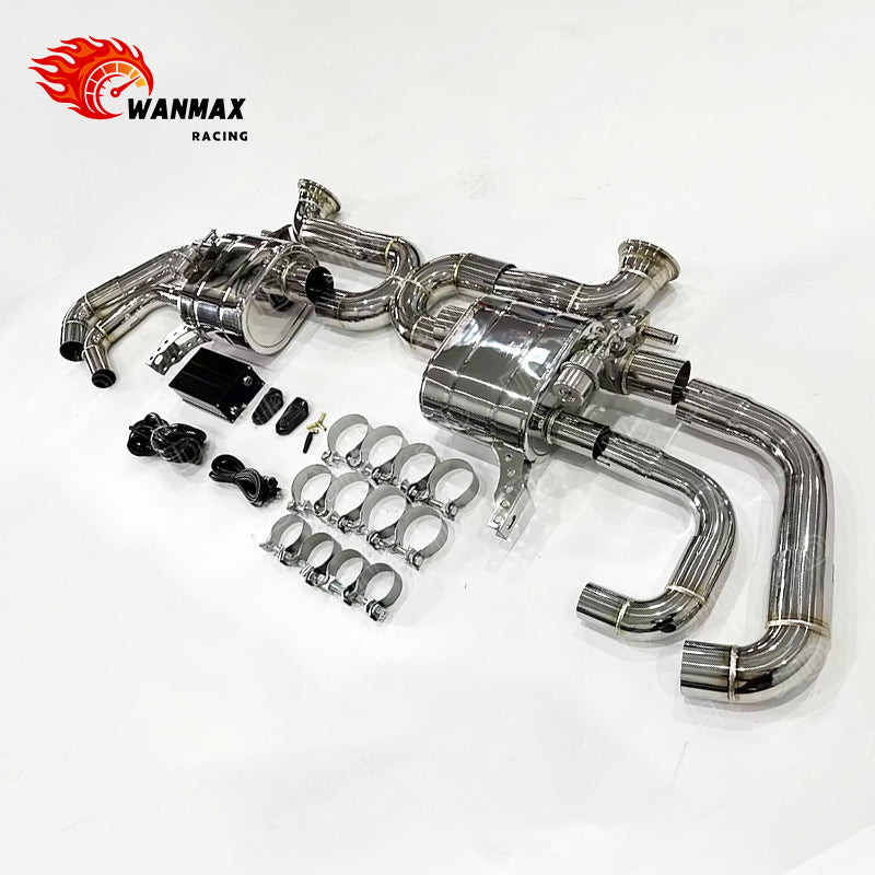 In Stock Mirror Polished SS304 Catback Exhaust System for Audi R8 Gen 2 V10 5.2L 2017-2019 Vacuum Valved