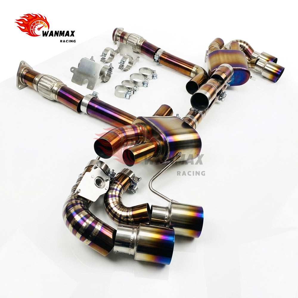 Lightweight Titanium Valved Catback Exhaust System with X-Pipe for Chevrolet Corvette C8 Stingray Z51 6.2L LT2 V8 2020+