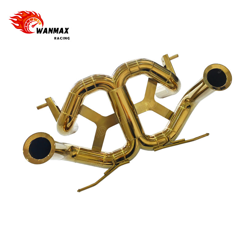 Gold Plated SS304 Rear Catback Exhaust for Lamborghini Aventador LP750-4 SVJ 6.5L NA V12 Supercar