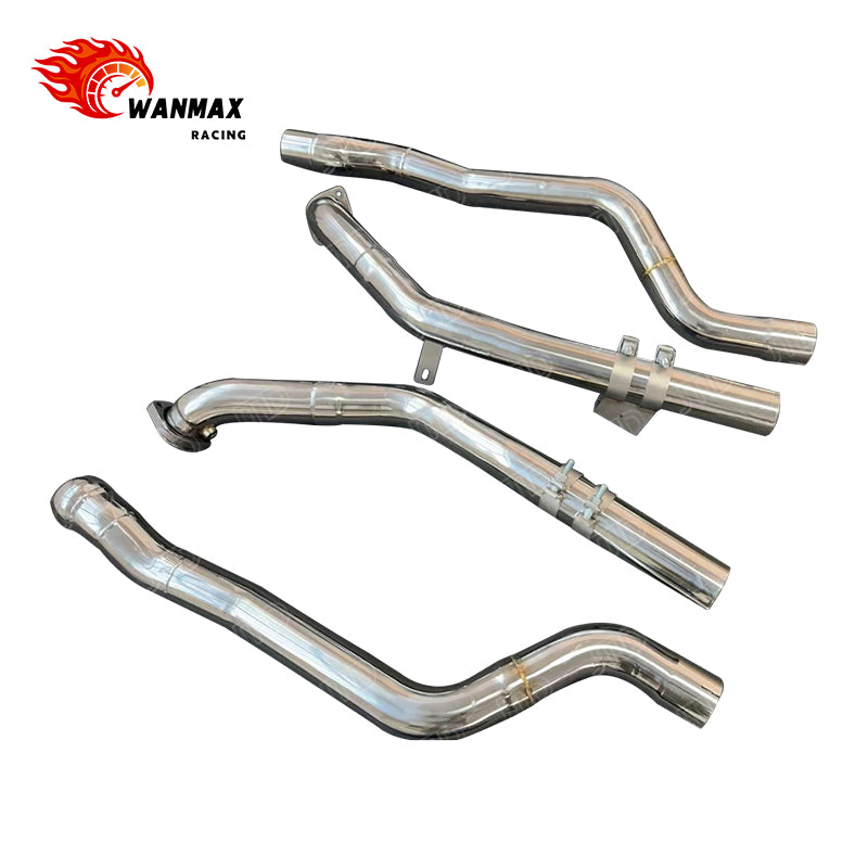 Polished Exhaust Downpipe for Mercedes Benz E550 W212 4.7L V8 4-MATIC 2012 SS304 Exhaust Front Pipe