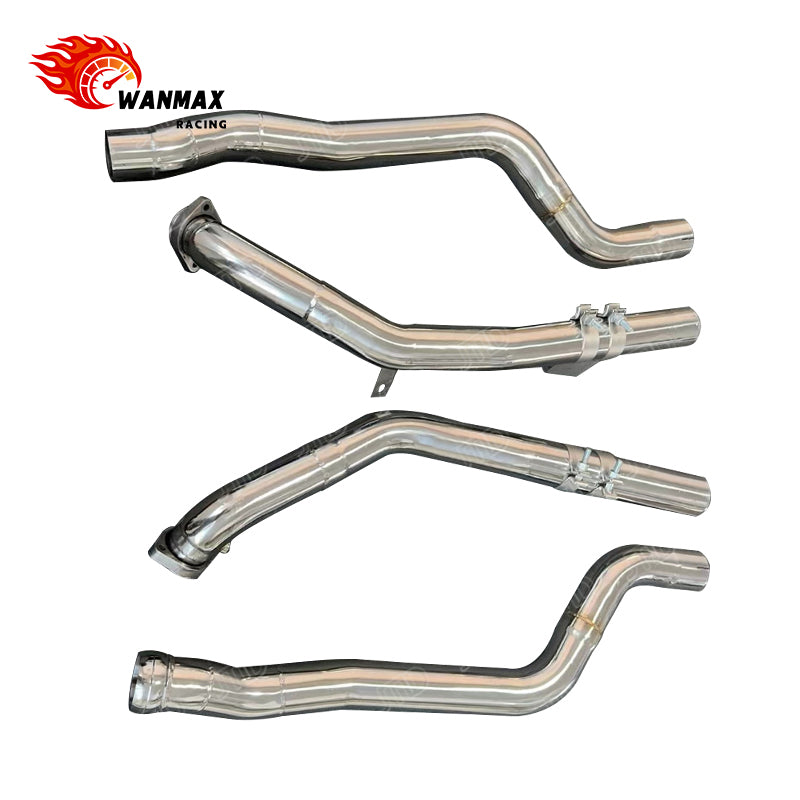 Polished Exhaust Downpipe for Mercedes Benz E550 W212 4.7L V8 4-MATIC 2012 SS304 Exhaust Front Pipe