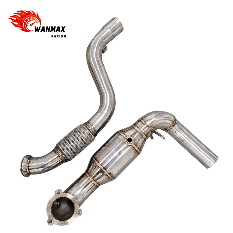 Performance 304 Stainless Steel Exhaust Downpipe with Flex Bellow for Mercedes-Benz CLA C117 CLA200 CLA250 1.6T 2.0T
