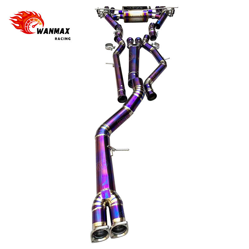 Burnt Purple Titanium Valved Catback Exhaust for BMW M3 G80 M4 G82 S58 Muffler Pipe with Quad Tips