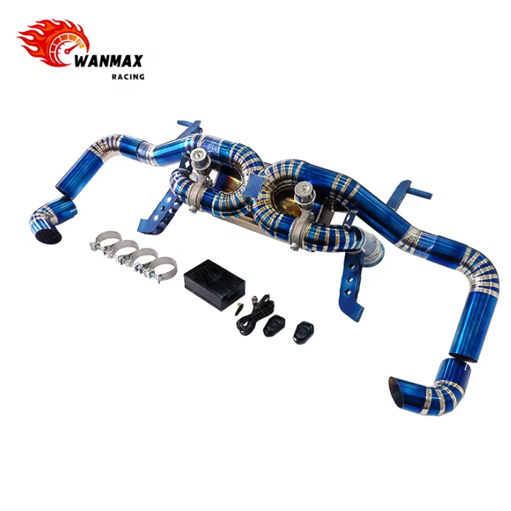 Burnt Blue Titanium Alloy Exhaust Muffler Catback System for Audi R8 2021 V10 Performance Upgrade