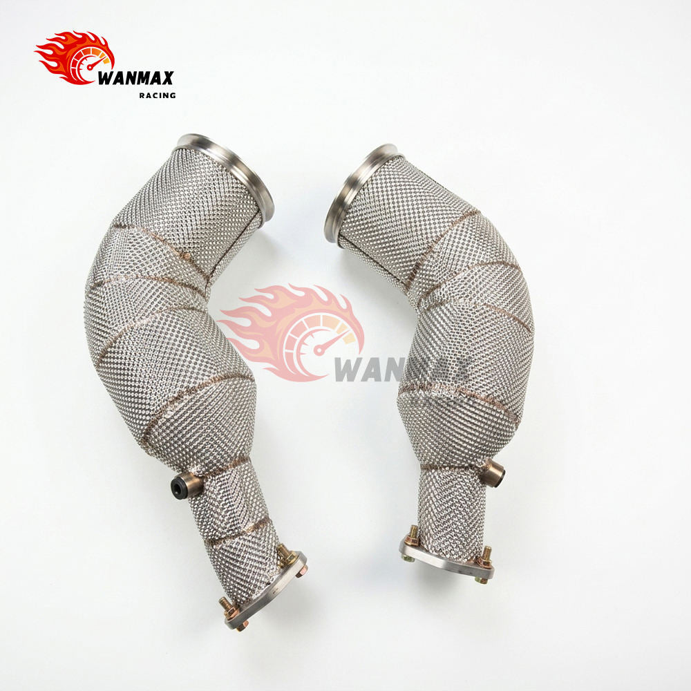 T304 Heat-Shielded Performance Downpipe Pair for Audi RS6/RS7 C8 4.0L V8 Twin-Turbo OPF 2020-2026