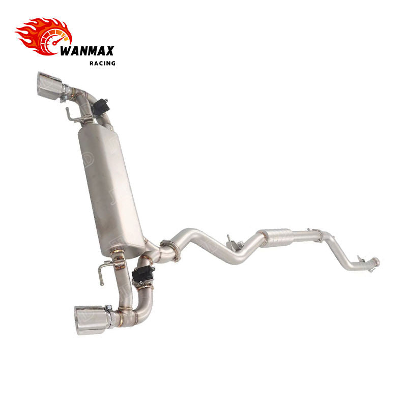 Sandblasted SS304 Valvetronic Catback Exhaust for BMW G22 G23 G26 420i 425i 430i B48 2.0L Turbo with Silver Tips