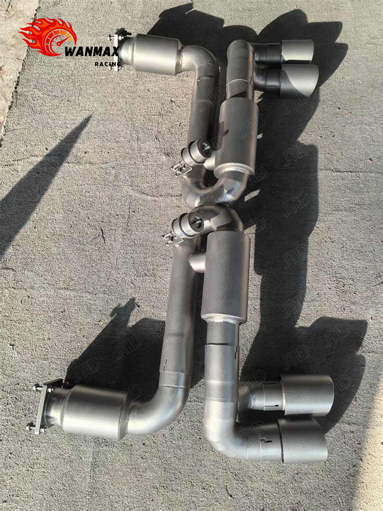 For Porsche 911 Carrera Lightweight Sandblasted Titanium Performance Exhaust Catback Upgrade Ti System