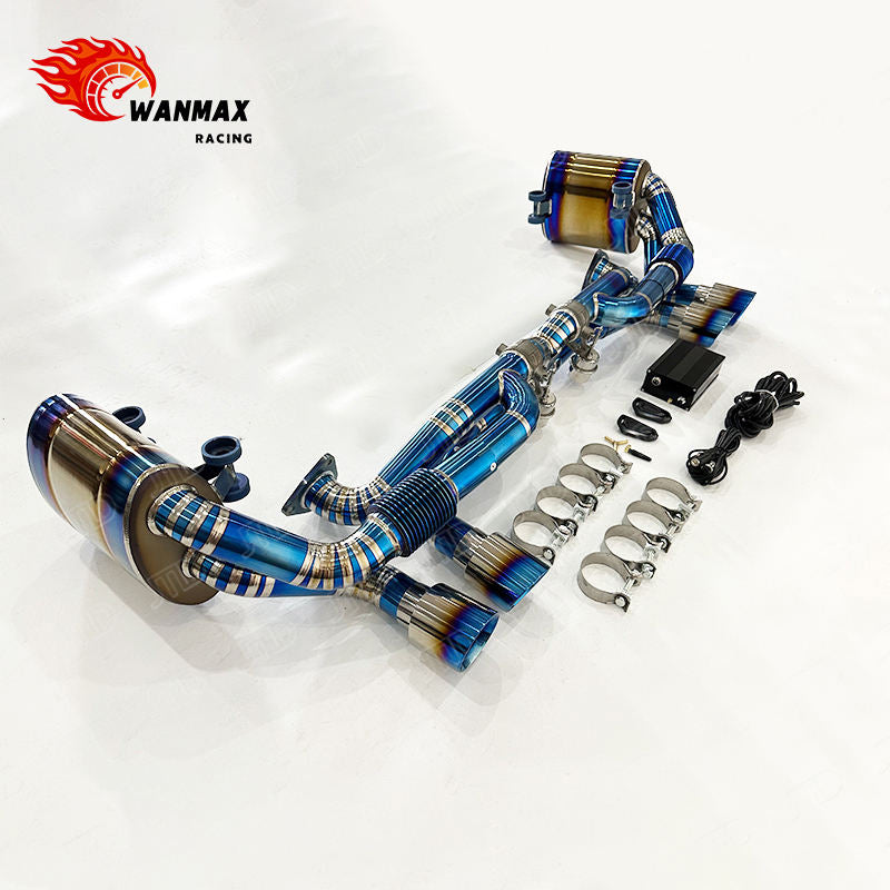 Titanium Exhaust System for Porsche 991.1, Vacuum Valve Controlled, Lightweight Upgrade, In Stock Fast Shipping