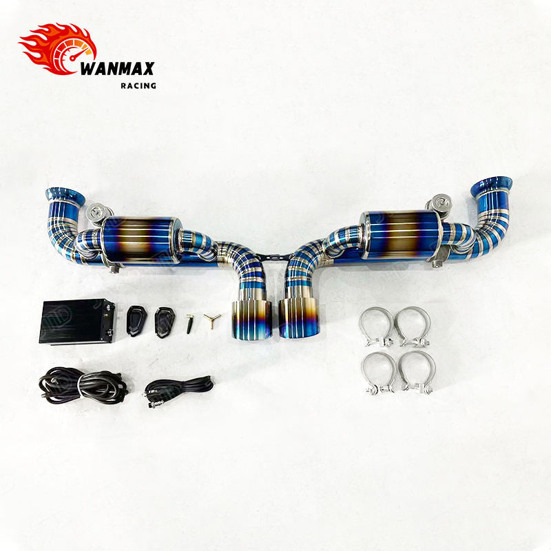 Burnt Blue Full Titanium Dual Valved Catback Exhaust for Porsche 911 GT3 991 4.0L Naturally Aspirated Flat-Six