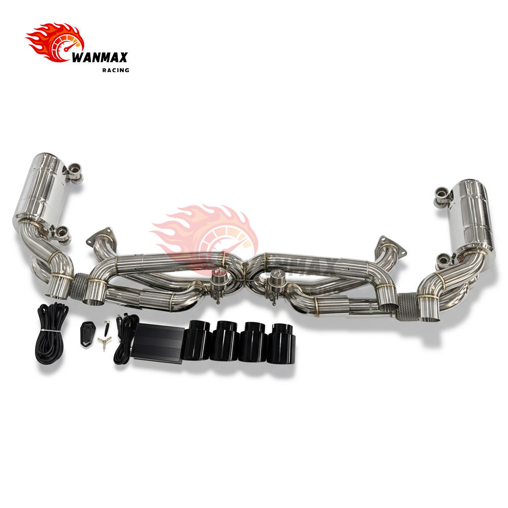 Vacuum Valved Catback Exhaust with Stainless Tips for Porsche 991.1 Carrera Naturally Aspirated Flat Six Mirror Polished SS304