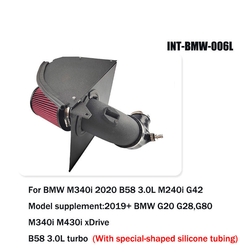 High-Flow Aluminum Cold Air Intake System Kit with Heat Shield for BMW G20 M340i G42 M240i B58 3.0L Turbo