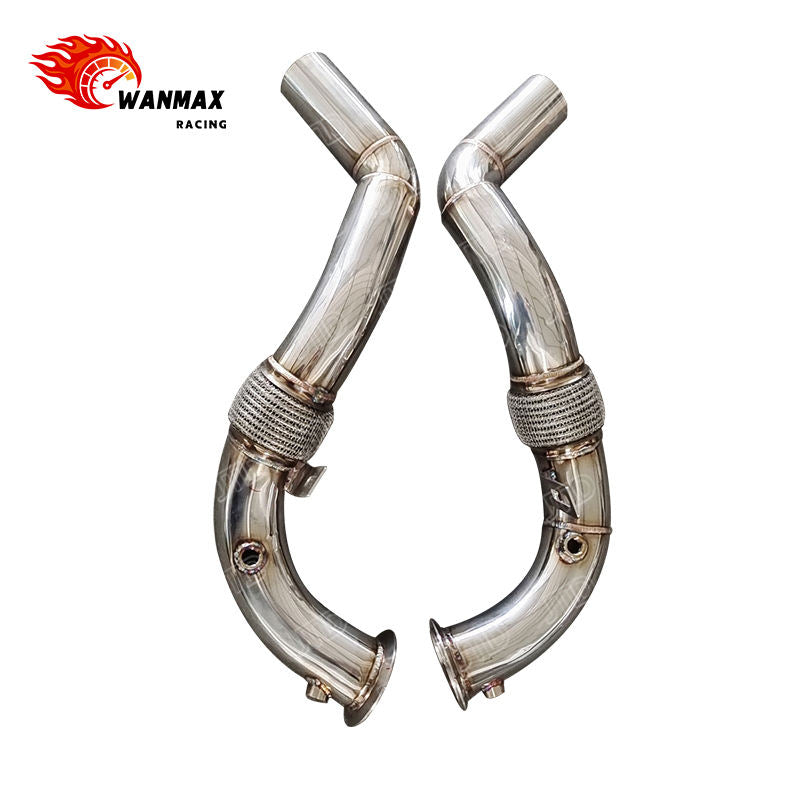 High Flow Front Downpipe With Flex Bellows for BMW G30 G11 G15 G05 G06 G07 N63TU 4.4T Twin Turbo V8  2017-2021