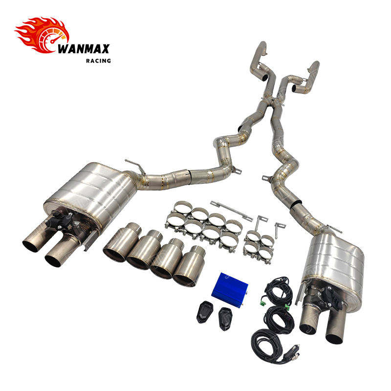 Performance Titanium Valved Catback Exhaust for BMW M5 F10 S63 4.4L Twin Turbo with Quad Silver Tips