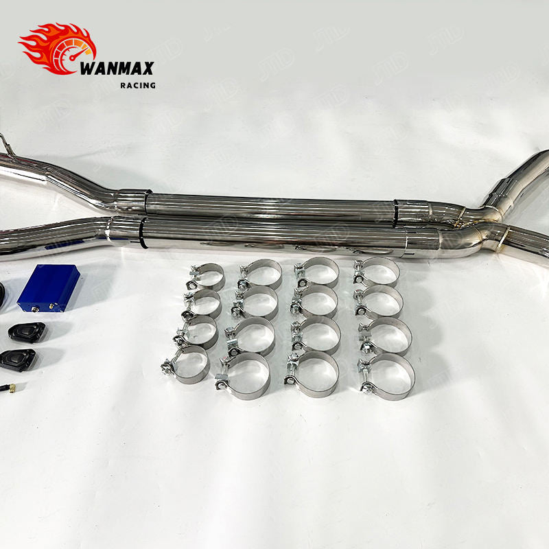Flange Joint Electronic Valved Catback Exhaust with Carbon Tips for BMW X5M F95 X6M F96 4.4L S63 Twin Turbo V8