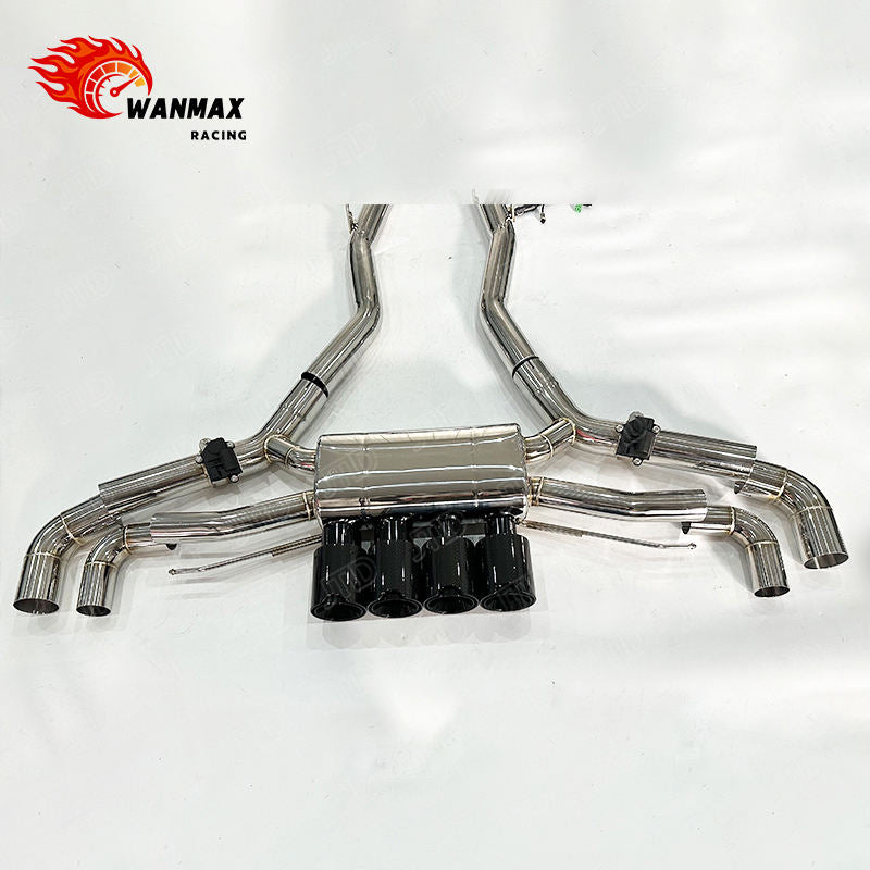 Flange Joint Electronic Valved Catback Exhaust with Carbon Tips for BMW X5M F95 X6M F96 4.4L S63 Twin Turbo V8