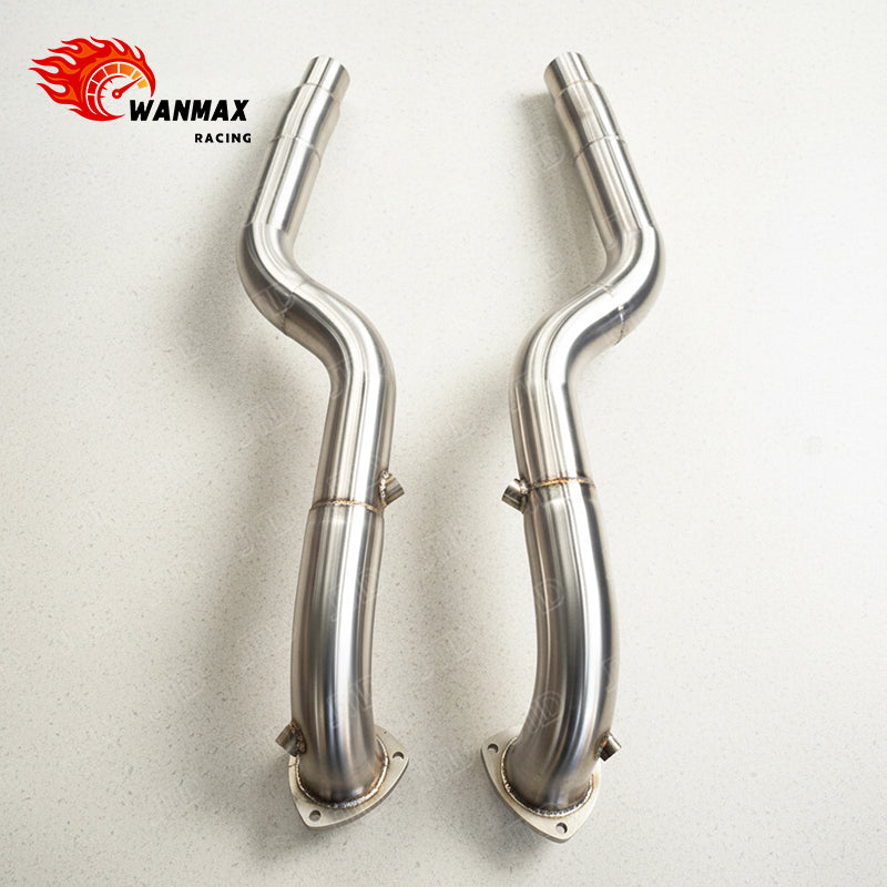 High-Performance Stainless Steel Exhaust Downpipe for Maserati GranTurismo MC Stradale 4.7L V8 Valved Catback with Sport Quad Tips
