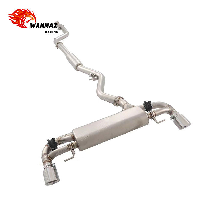 Sandblasted SS304 Valvetronic Catback Exhaust for BMW G22 G23 G26 420i 425i 430i B48 2.0L Turbo with Silver Tips