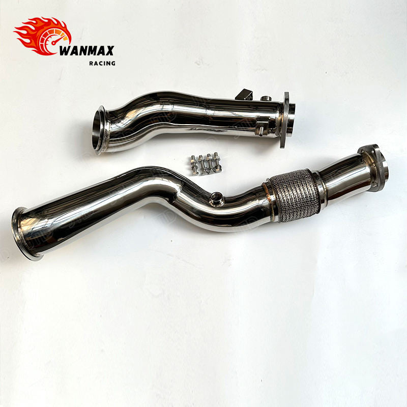 Polished 304 Stainless Steel Catless Exhaust Downpipe for BMW G80 M3 G82 M4 G87 M2 S58 3.0L Turbo 2021+
