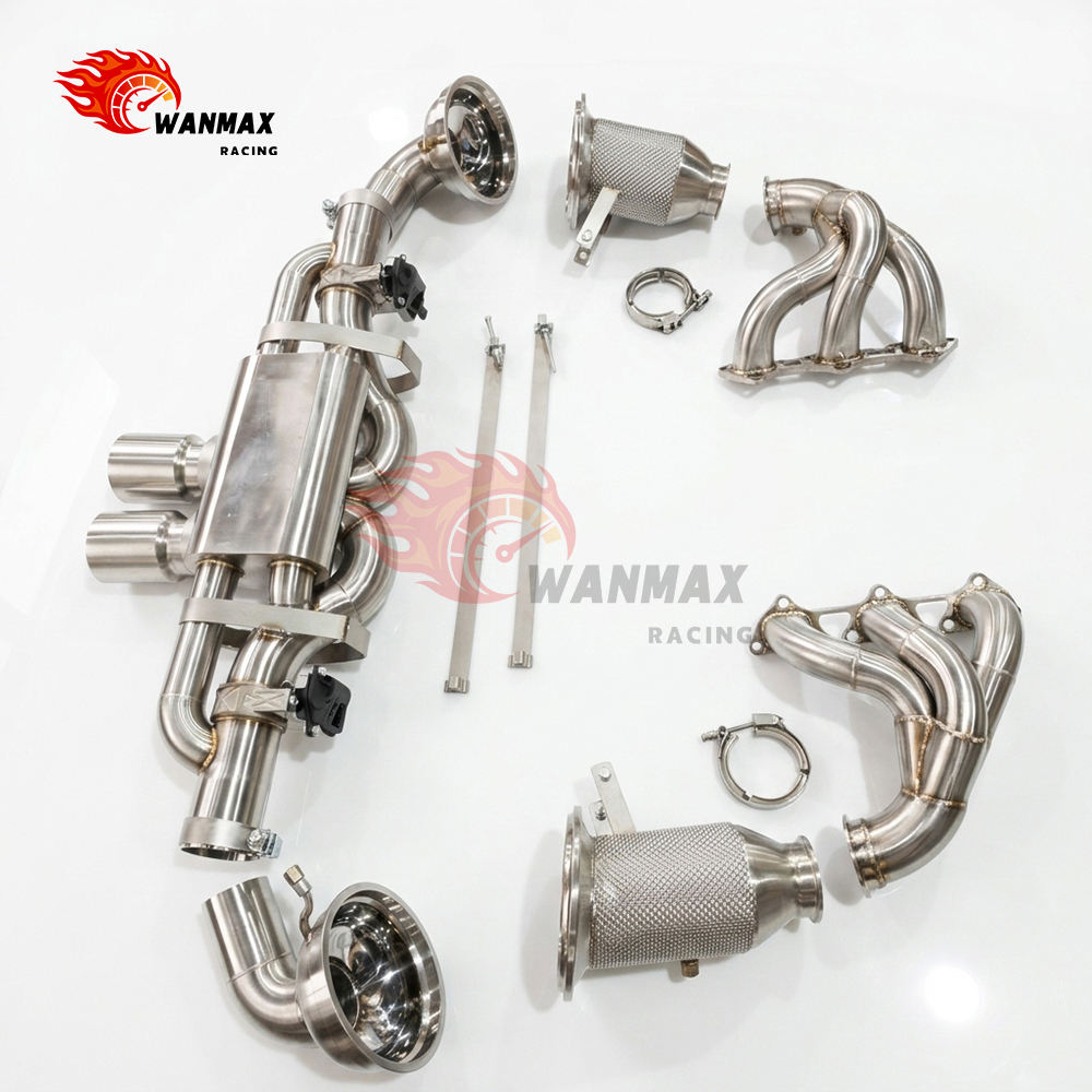 Performance T304 Stainless Steel Valved Full Exhaust System with Racing Headers for Porsche 911 992 GT3 4.0L