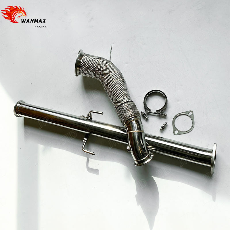 High Flow Exhaust Downpipe With Mid Pipe For Toyota GR Yaris 2020+ T304 Stainless Steel Exhaust Pipe with Heat Shield
