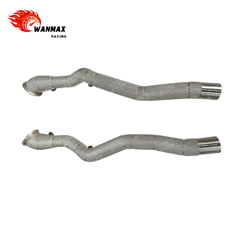 Stainless Steel Straight Pipe Exhaust Downpipe for Ferrari F12 812 Race Pipes with Heat Shield