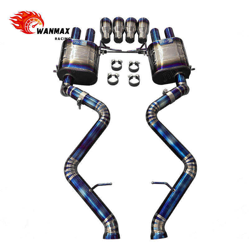 Titanium Valved Exhaust System for BMW E90 E92 E93 M3 4.0L V8 2008-2013 Race Catback Muffler Burnt Blue Tips