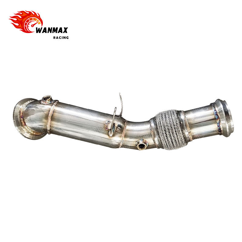 Mirror Polished Exhaust Downpipe With Flex Bellows for BMW G30 5 Series B48 2.0L Turbo