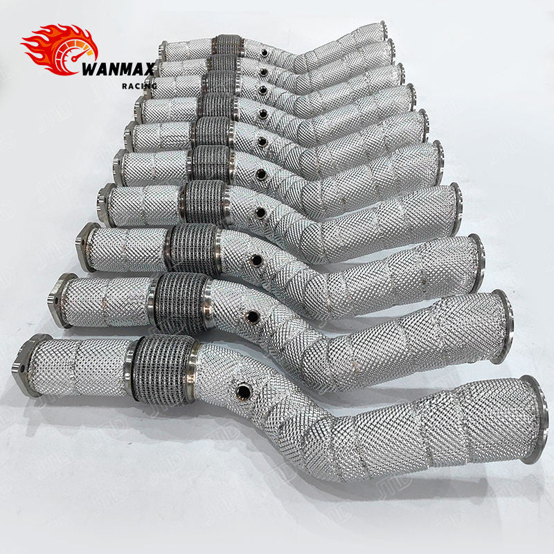 High Flow Downpipe for BMW G80 M3 G82 M4 with Heat Shield Stainless Steel S58 Engine 2021+ Models Easy Installation