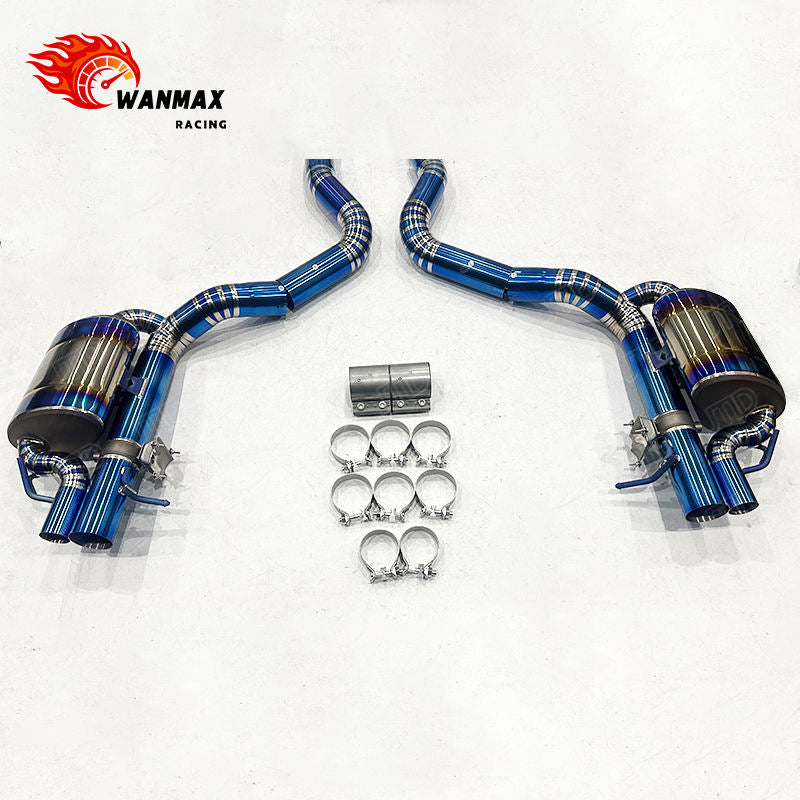 Full Titanium Y-Pipe OEM Triple Vacuum Valved Catback Exhaust for Mercedes E63 AMG W213 2016-2023 4.0T Twin Turbo V8