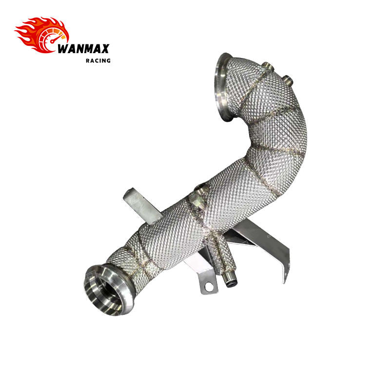 High-Performance Exhaust DownPipe for Mercedes A45 CLA45 GLA45 AMG W177 2.0T Turbo Full Heat Shield SS304 Front Downpipe