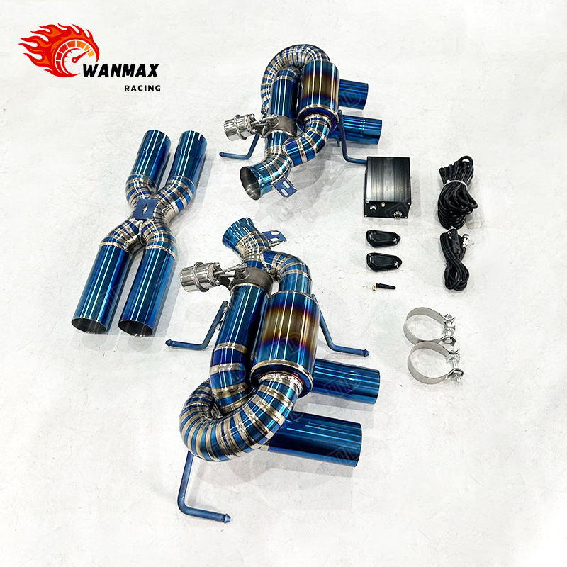 Titanium Wireless Remote Valved X-Pipe Muffler Catback Exhaust for Ferrari F12 Berlinetta 6.3L Naturally Aspirated V12