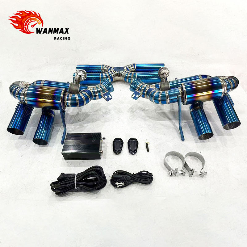 Titanium Wireless Remote Valved X-Pipe Muffler Catback Exhaust for Ferrari F12 Berlinetta 6.3L Naturally Aspirated V12