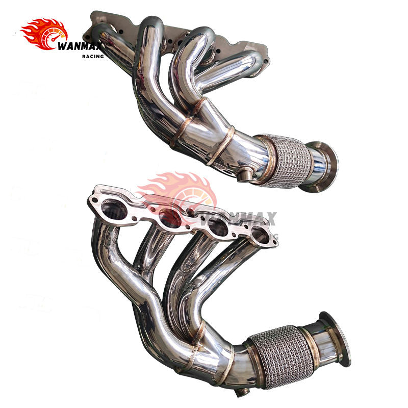 Mirror-Polished T304 Stainless Steel Equal-Length Header Pair for Ferrari 458 Italia 4.5L V8 2009-2015