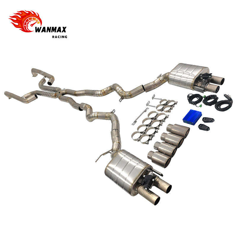 Performance Titanium Valved Catback Exhaust for BMW M5 F10 S63 4.4L Twin Turbo with Quad Silver Tips