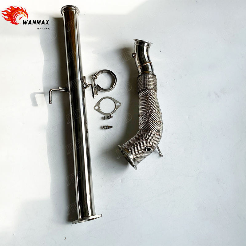 High Flow Exhaust Downpipe With Mid Pipe For Toyota GR Yaris 2020+ T304 Stainless Steel Exhaust Pipe with Heat Shield