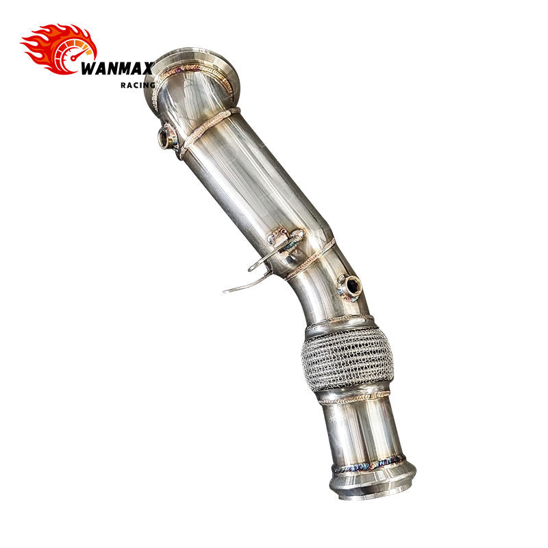 Mirror Polished Exhaust Downpipe With Flex Bellows for BMW G30 5 Series B48 2.0L Turbo