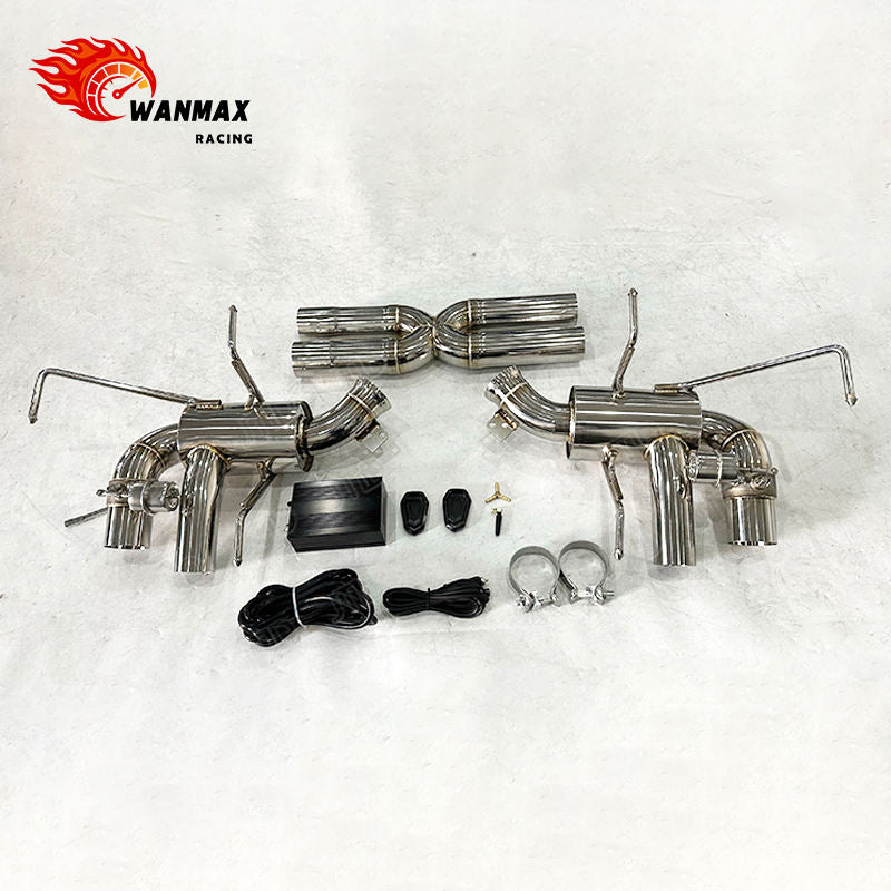 Mirror Polished Catback Exhaust for Ferrari 812 Superfast GTS 6.5L Naturally Aspirated V12 SS304 X-Pipe Muffler OEM Vacuum Valved