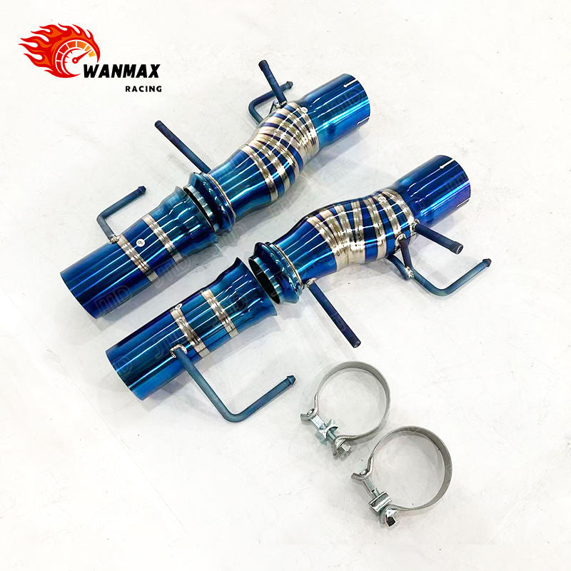 Burnt Blue Lightweight Titanium Rear Exhaust Mid Pipe for Ferrari SF90 Stradale 4.0T V8 Hybrid