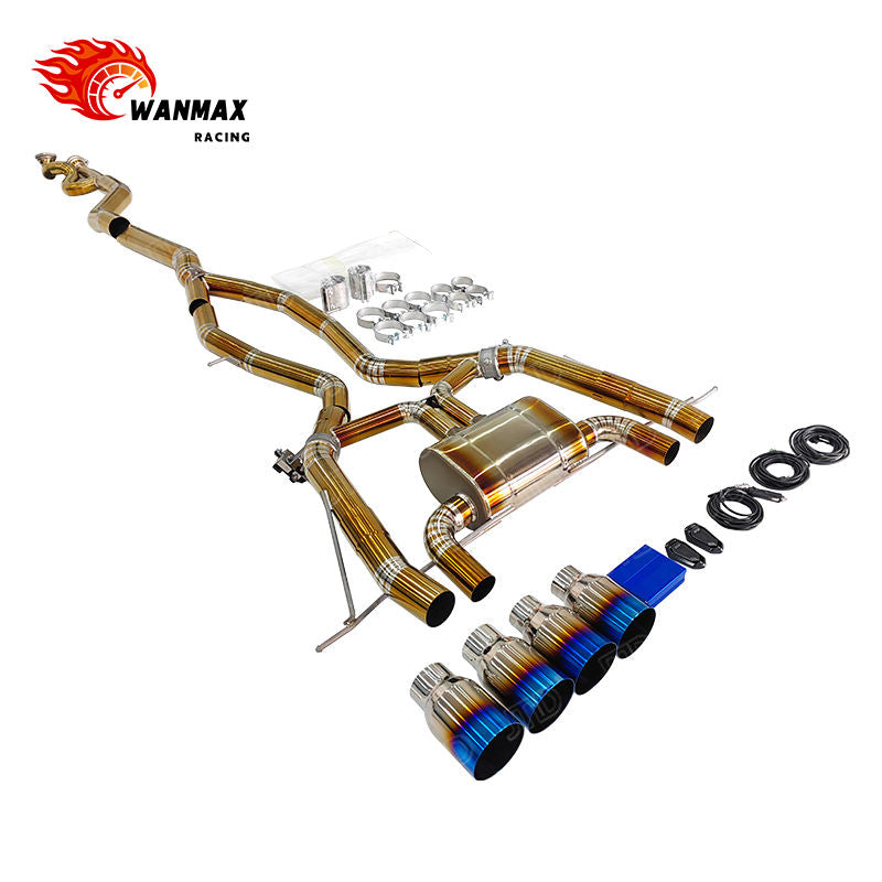 Valvetronic Burnt Blue Tip Titanium Catback Exhaust System for BMW G80 M3 G82 M4 S58 3.0L Twin Turbo