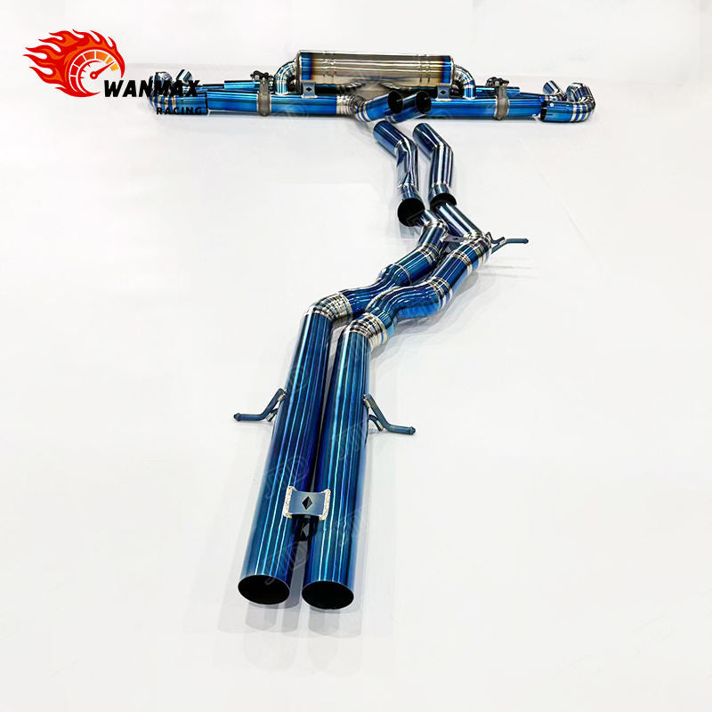 Performance Professional Titanium Exhaust for Audi RSQ8 4.0T V8 Blue Burnt Mirror Polished Pipes Electronic Valve Improves