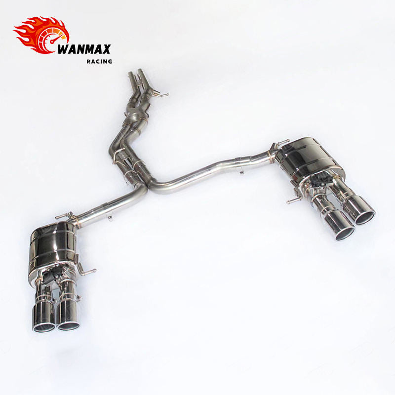 Performance T304 Stainless Steel Valvetronic Catback Exhaust System with X-Pipe for Audi S6 C7 4.0T V8 Twin Turbo