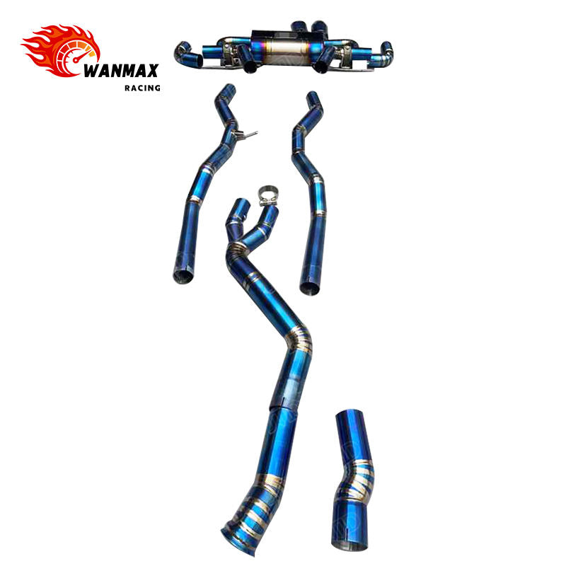Burnt Blue Titanium Valved Catback Exhaust System with Carbon Tips for BMW Z4 G29 2019+ B48 2.0L Turbo