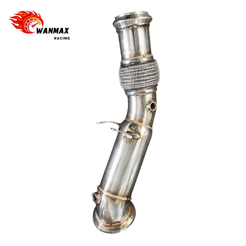Mirror Polished Exhaust Downpipe With Flex Bellows for BMW G30 5 Series B48 2.0L Turbo