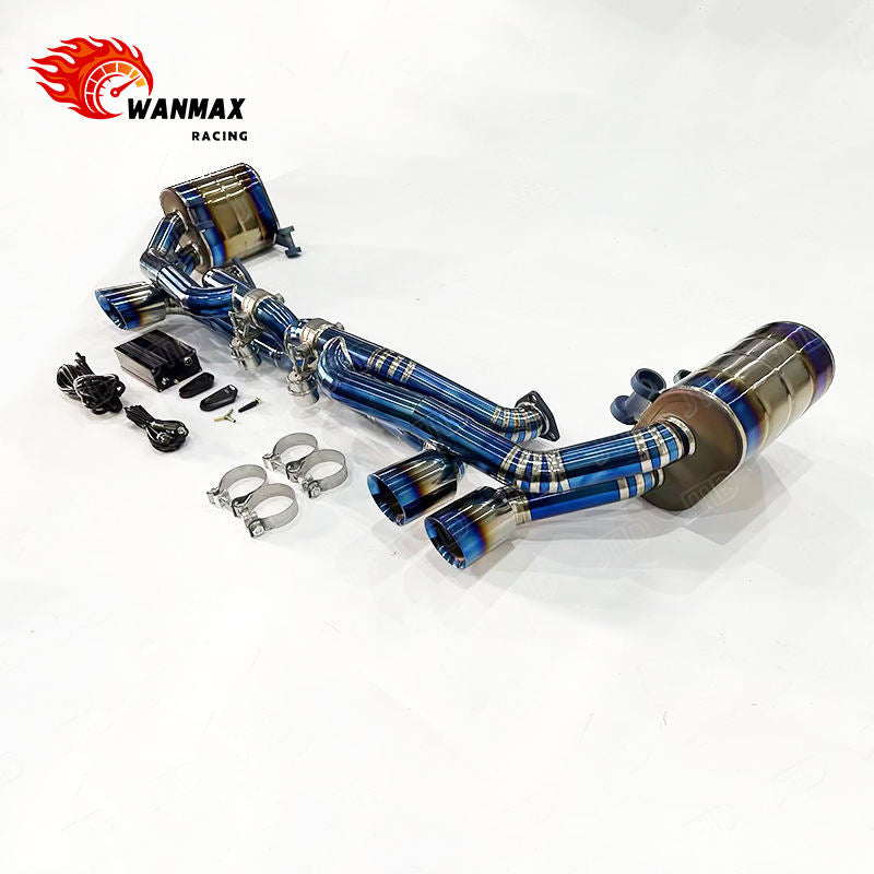 Full Titanium X-Pipe Vacuum Valved Catback Exhaust for Porsche 997.2 Carrera Naturally Aspirated Flat Six Fast Shipping