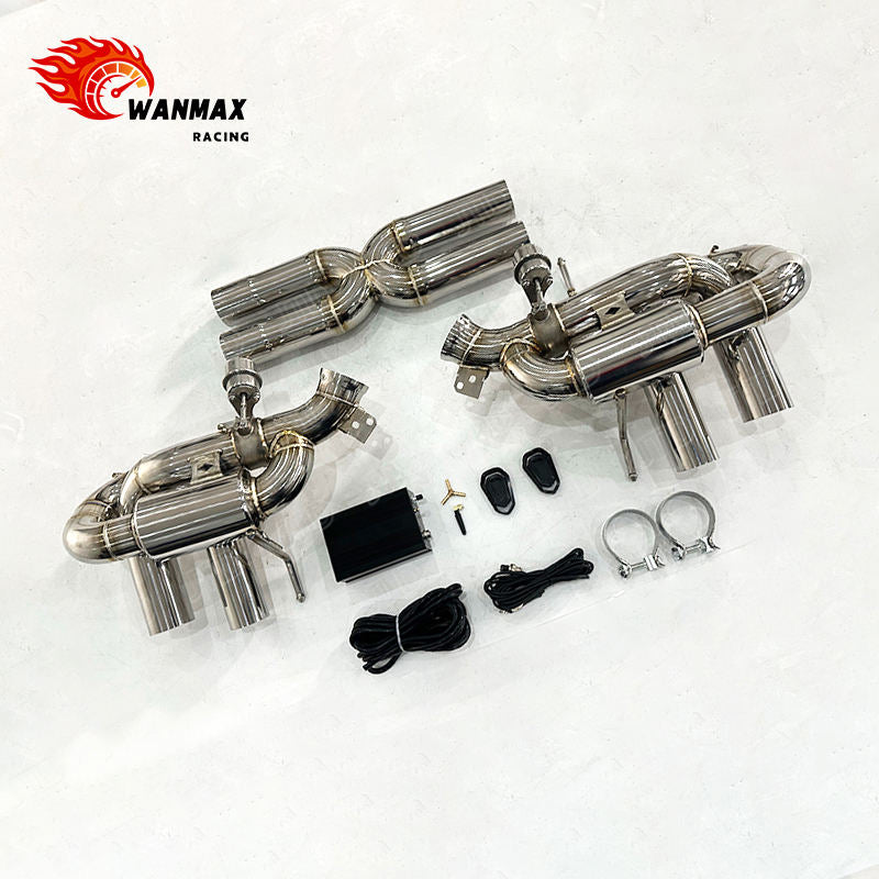 Performance SS304 X-Pipe Muffler Exhaust System for Ferrari F12 Berlinetta 6.3L Naturally Aspirated  Wireless Remote Valved