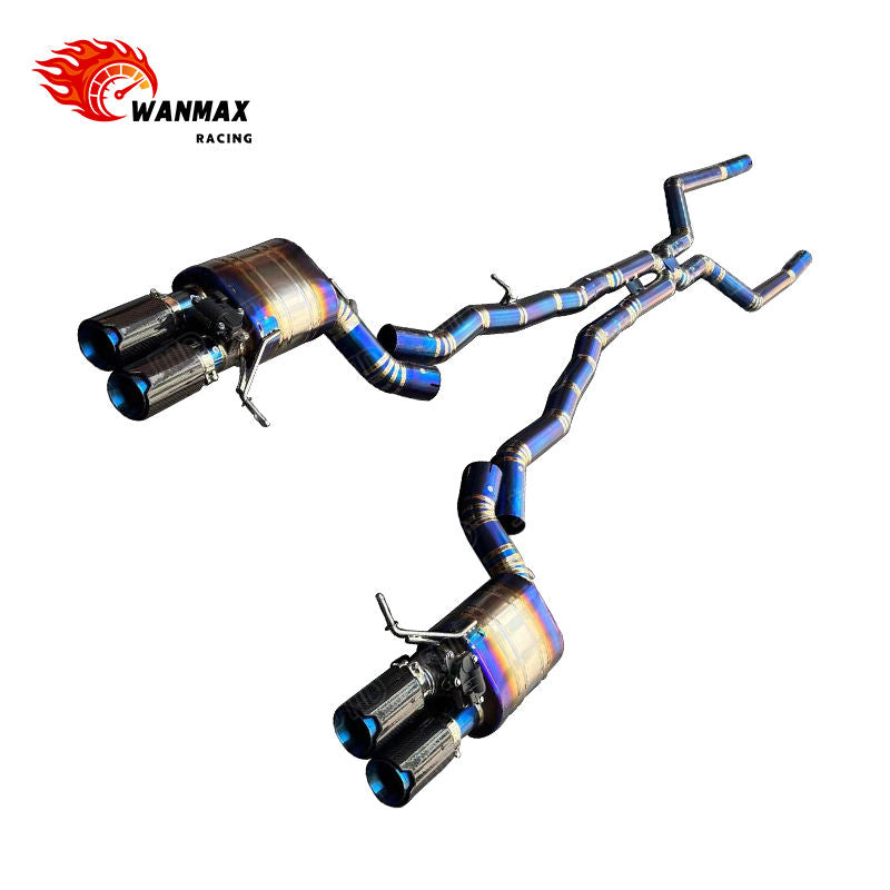 Titanium X-Pipe Valved Catback Exhaust for BMW M5 F10 S63 4.4L Twin Turbo 2012-2016 Performance Muffler Pipe with Quad Tips