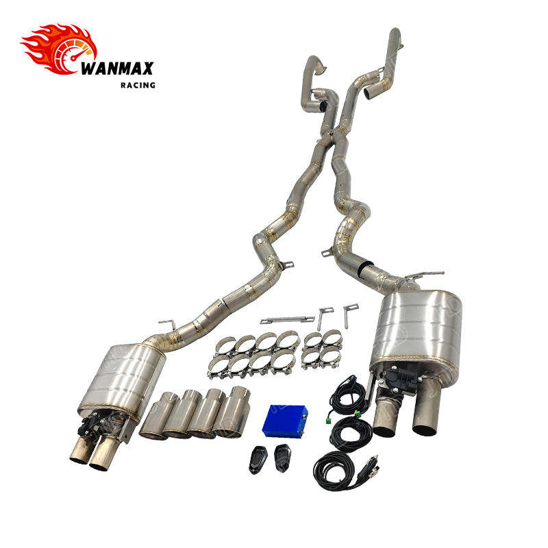 Performance Titanium Valved Catback Exhaust for BMW M5 F10 S63 4.4L Twin Turbo with Quad Silver Tips