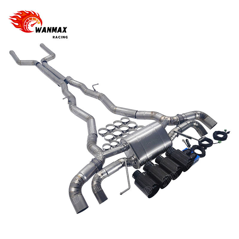 Raw Titanium Valved Catback Exhaust System for BMW M8 F91 F92 F93 4.4T Tuning Performance Valvetronic Muffler Carbon Tips